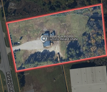 Aerial view of the 4-acre lot