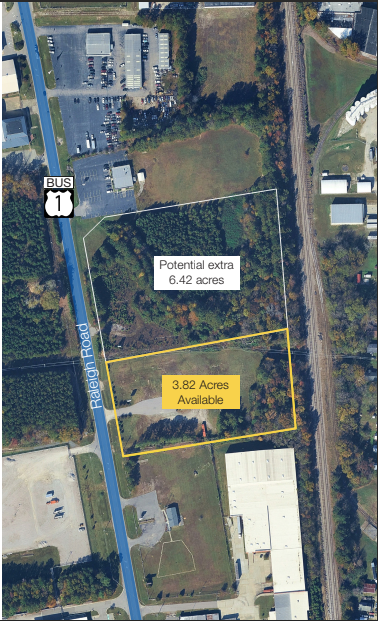 3.82 acres available, plus 6.42 potential extra acres